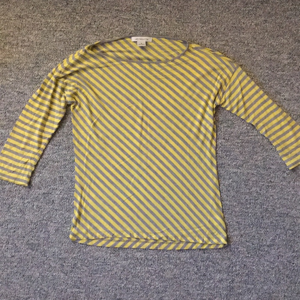 Liz Claiborne Striped Tee (Size S)